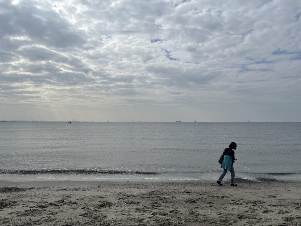 浜辺を櫛でとかすビーチコーミングinいなげの浜のイメージ画像